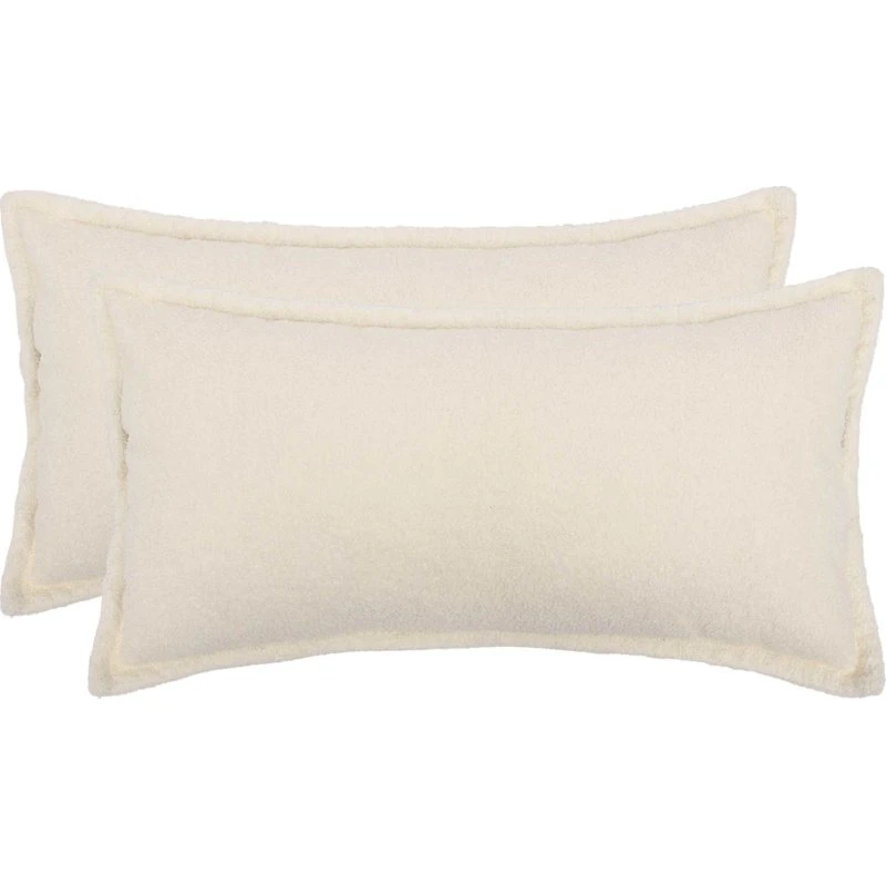 vidaXL HOUTEN Pudebetræk 2 stk. Cremefarvet Bouclé 40x70 cm