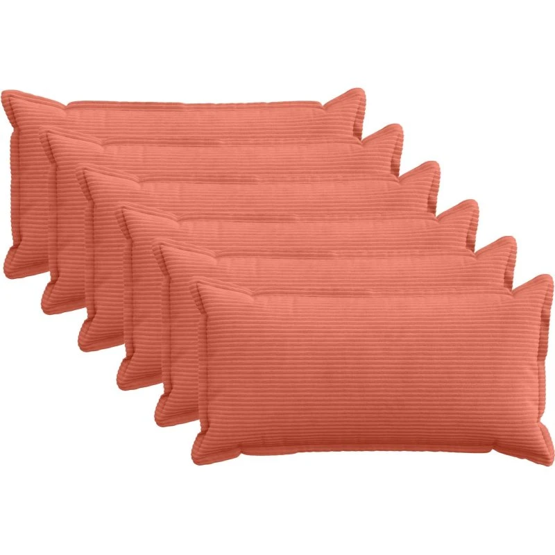 vidaXL HOUTEN Pudebetræk 6 stk. Rød Orange 40x70 cm Cordfløjl