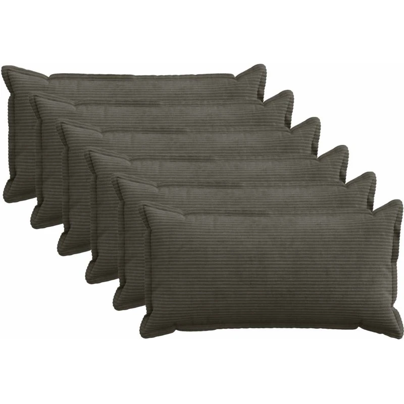 vidaXL HOUTEN Pudebetræk 6 stk. Antracit Cordfløjl 40x70 cm