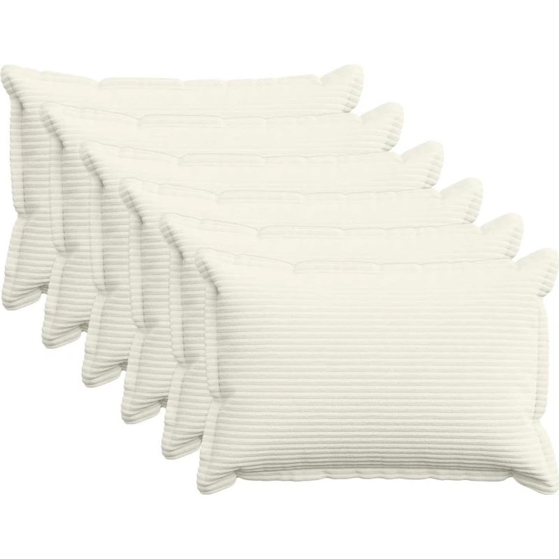 vidaXL HOUTEN Pudebetræk 6 stk. Cremefarvet 40x60 cm Cordfløjl