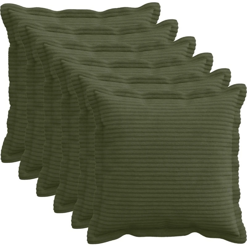 vidaXL HOUTEN Pudebetræk 6 stk. Grøn Cordfløjl 40x40 cm