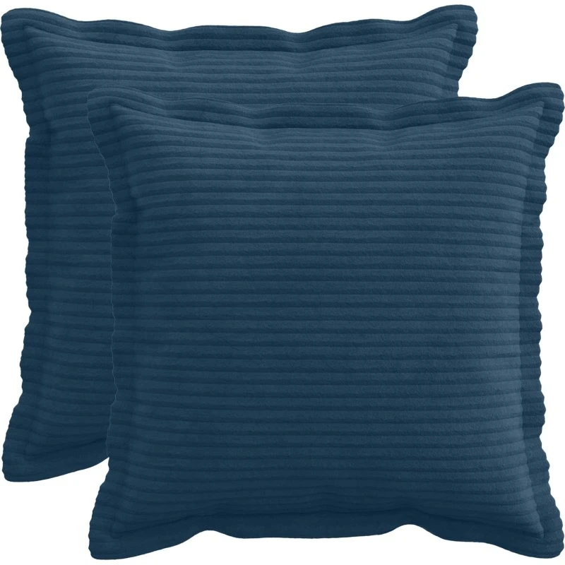 vidaXL HOUTEN Pudebetræk 2 stk. Mørkeblå Cordfløjl 40x40 cm
