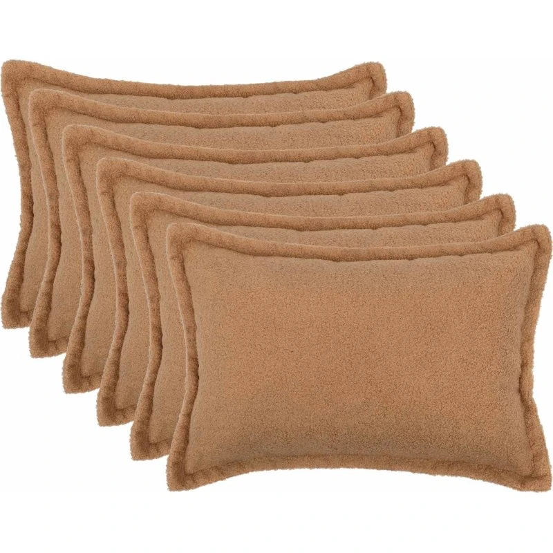vidaXL HOUTEN Pudebetræk 6 stk. Beige Bouclé 40 x 60 cm