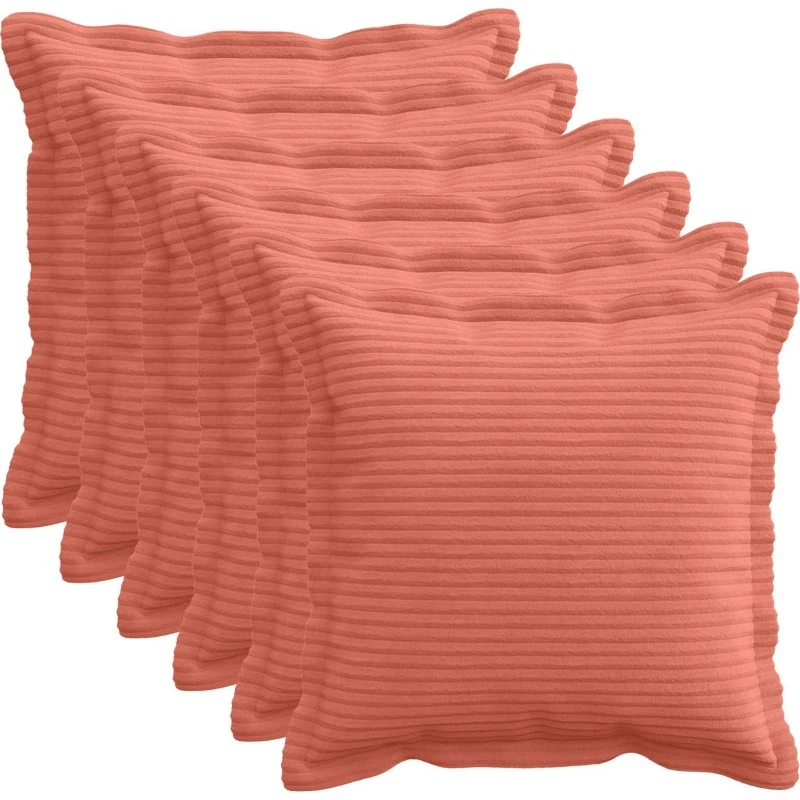 vidaXL HOUTEN Pudebetræk 6 stk. Rød Orange 40x40 cm Cordfløjl