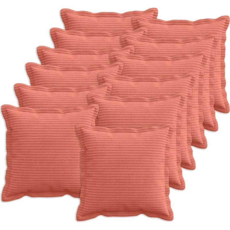 vidaXL HOUTEN Pudebetræk 12 stk. Rød orange 40x40 cm Cordfløjl