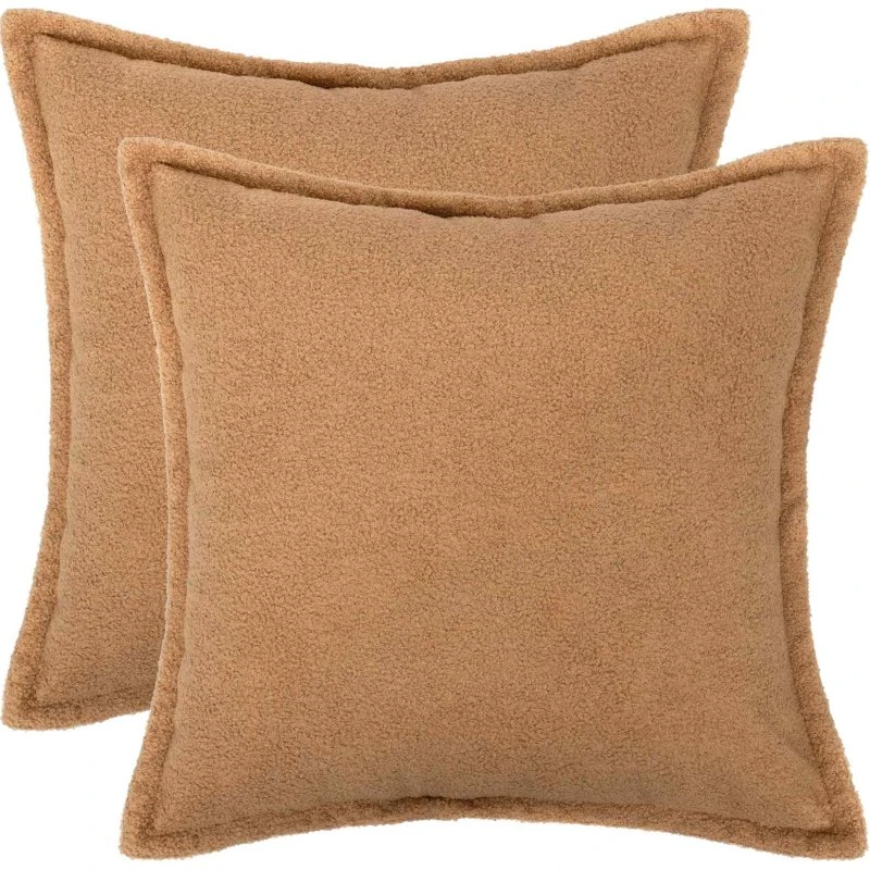 vidaXL HOUTEN Pudebetræk 2 stk. Beige Bouclé 35 x 35 cm
