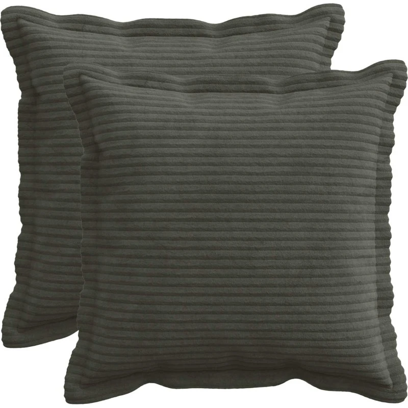 vidaXL HOUTEN Pudebetræk 2 stk. Antracit 30x30 cm Cordfløjl