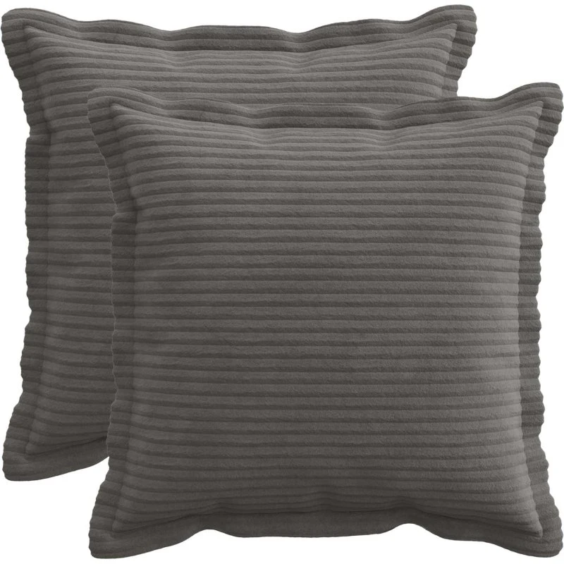 vidaXL HOUTEN Pudebetræk 2 stk. Mørkegrå 30x30 cm Cordfløjl