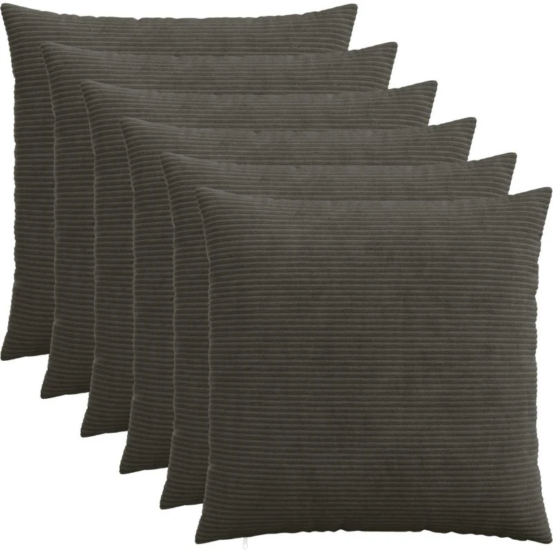 vidaXL HEERLEN Pudebetræk 6 stk. Antracit 70x70 cm Cordfløjl