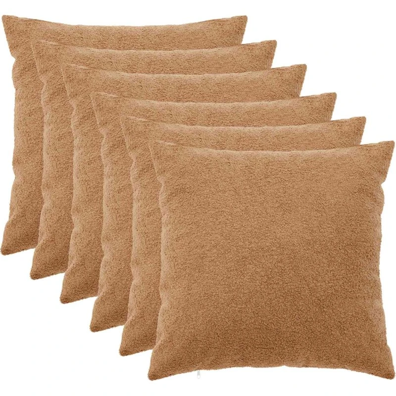 vidaXL HEERLEN Pudebetræk 6 stk. Beige Bouclé 65x65 cm