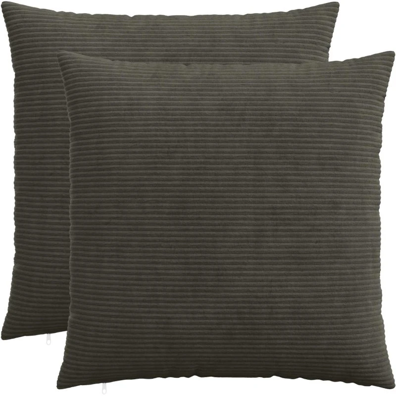 vidaXL HEERLEN Pudebetræk 2 stk. Antracit 65x65 cm Cordfløjl
