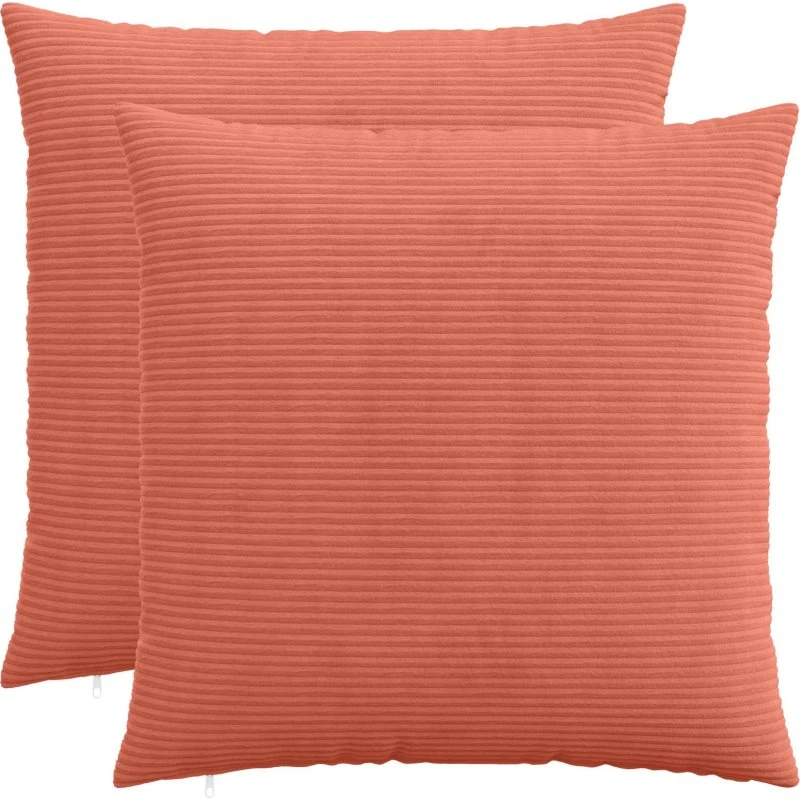 vidaXL HEERLEN Pudebetræk 2 stk. Rød Orange 65x65 cm Cordfløjl