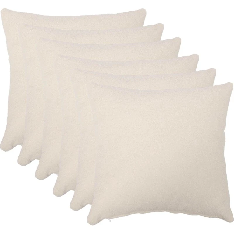 vidaXL HEERLEN Pudebetræk 6 stk. Cremefarvet Bouclé 60x60 cm
