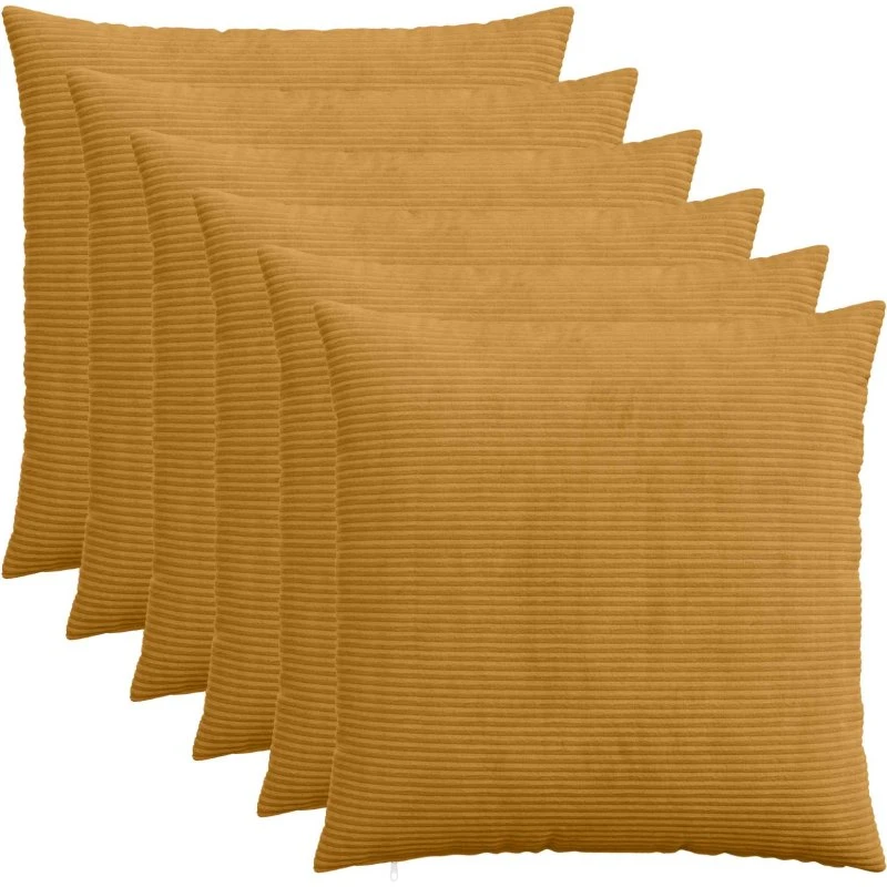 vidaXL HEERLEN Pudebetræk 6 stk - Gul 60x60 cm Cordfløjl