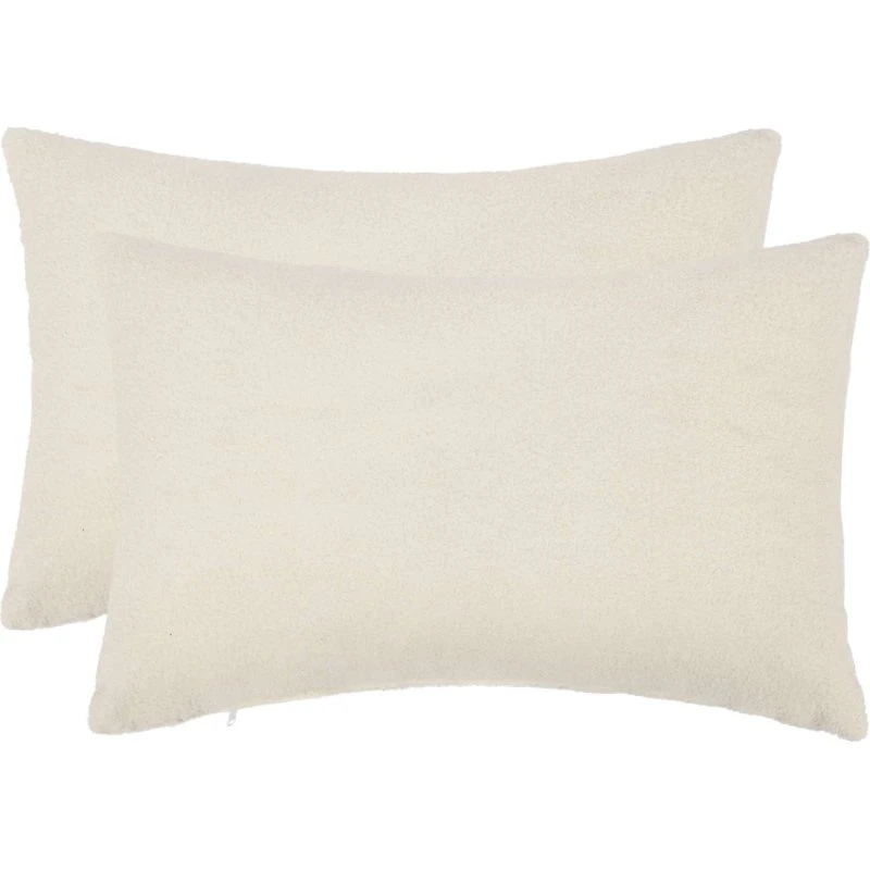vidaXL HEERLEN Pudebetræk 2 stk. Cremefarvet Bouclé 50x80 cm