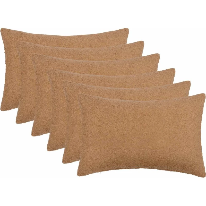 vidaXL HEERLEN Pudebetræk 6 stk. Beige Bouclé 50x75 cm