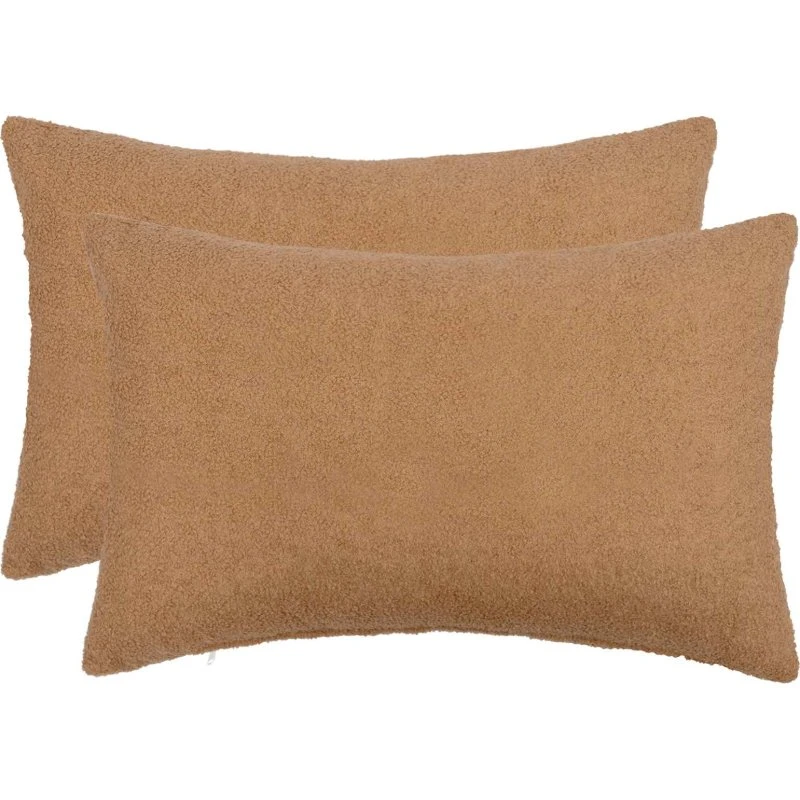 vidaXL HEERLEN Pudebetræk 2 stk - Beige Bouclé 50 x 75 cm