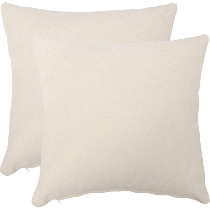 vidaXL HEERLEN Pudebetræk 2 stk. Cremefarvet Bouclé 50x50 cm