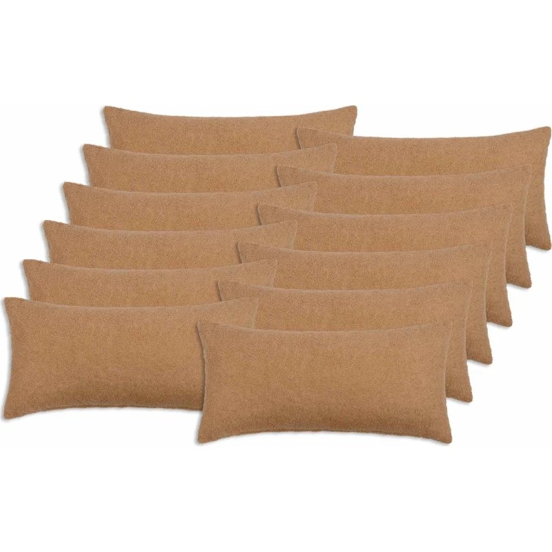 vidaXL HEERLEN Pudebetræk 12 stk. Beige Bouclé 40x80 cm