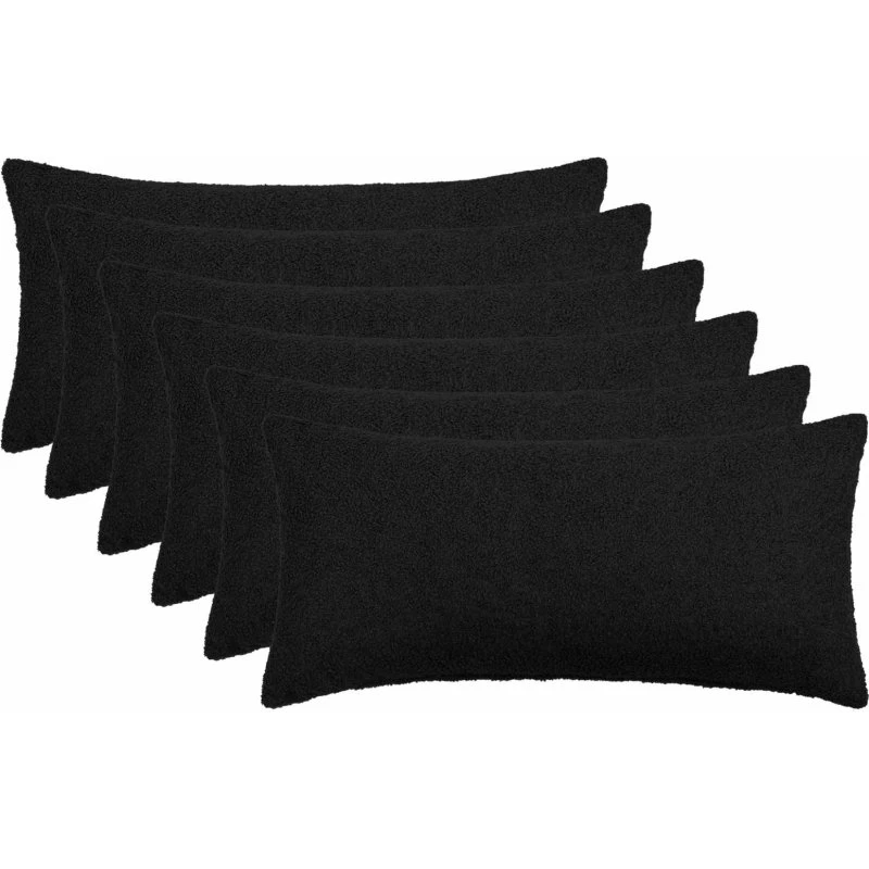 vidaXL HEERLEN Pudebetræk 6 stk. Sort 40x80 cm Bouclé