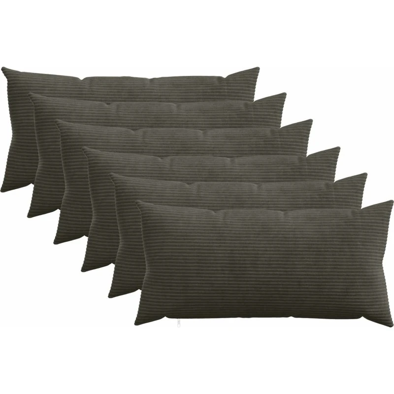 vidaXL HEERLEN Pudebetræk 6 stk - Antracit Cordfløjl 40x80 cm