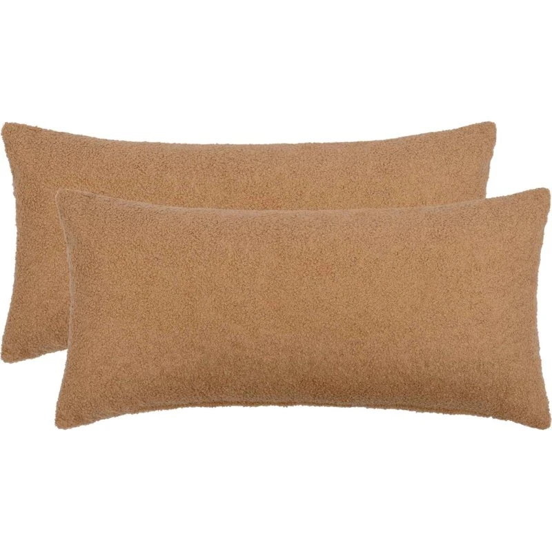 vidaXL HEERLEN Pudebetræk 2 stk. Beige Bouclé 40 x 70 cm