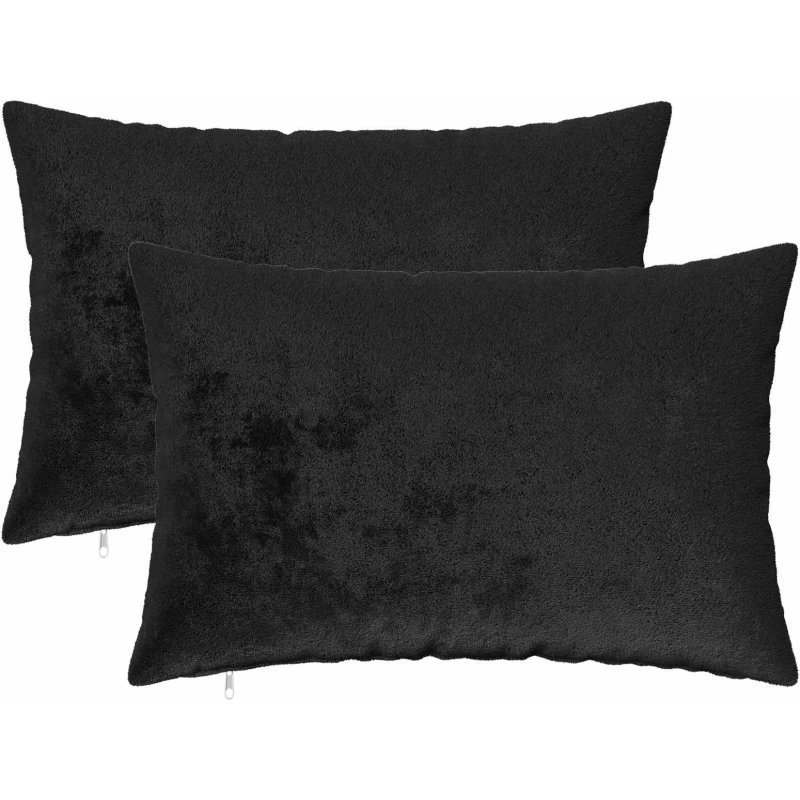 vidaXL HEERLEN Pudebetræk 2 stk. Sort 40 x 60 cm Flannel