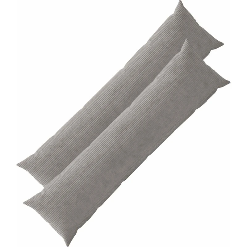 vidaXL HEERLEN Pudebetræk 2 stk. Lysegrå Cordfløjl 40 x 145 cm
