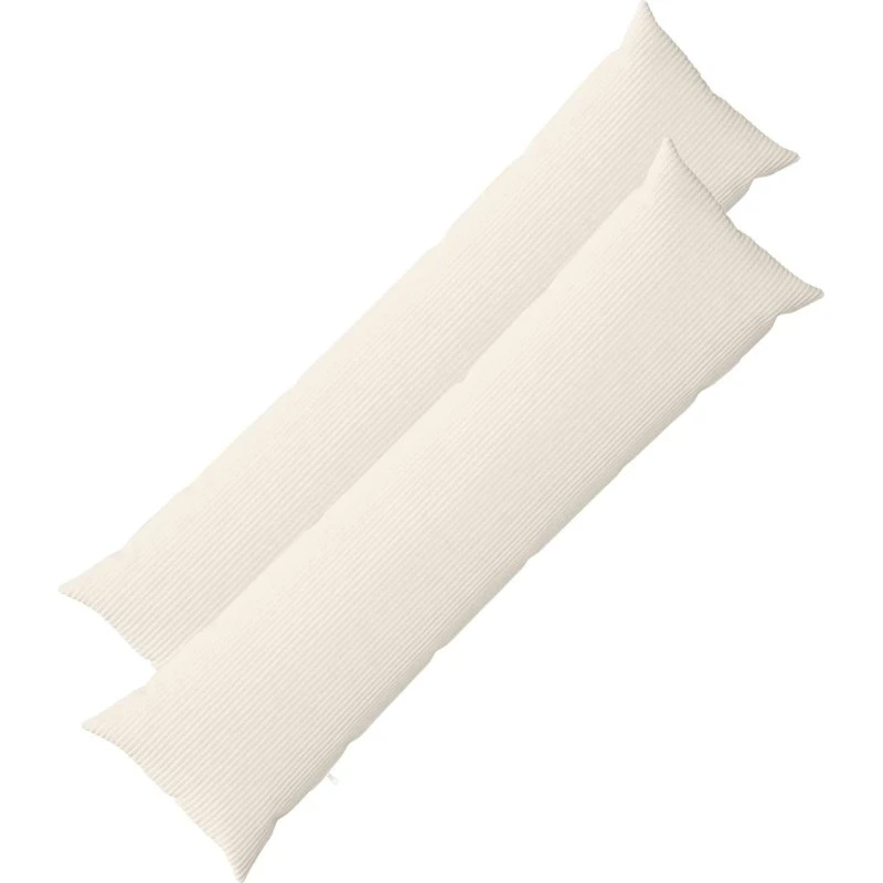 vidaXL HEERLEN Pudebetræk 2 stk. Cremefarvet Cordfløjl 40x145 cm