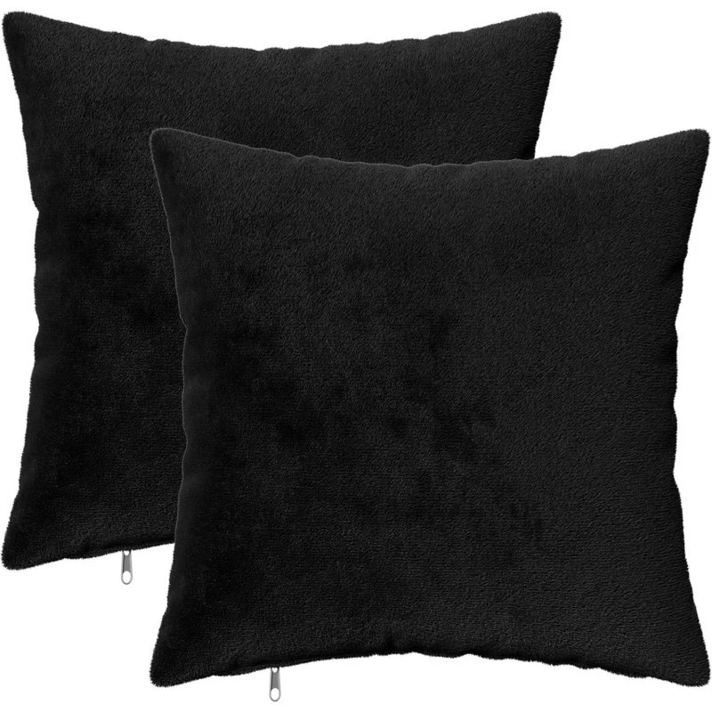 vidaXL HEERLEN Pudebetræk 2 stk. Sort 40x40 cm Flannel