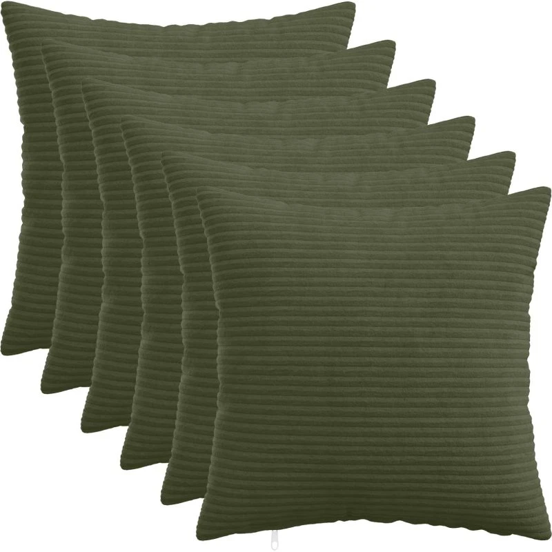 vidaXL HEERLEN Pudebetræk 6 stk. Grøn Cordfløjl 40x40 cm