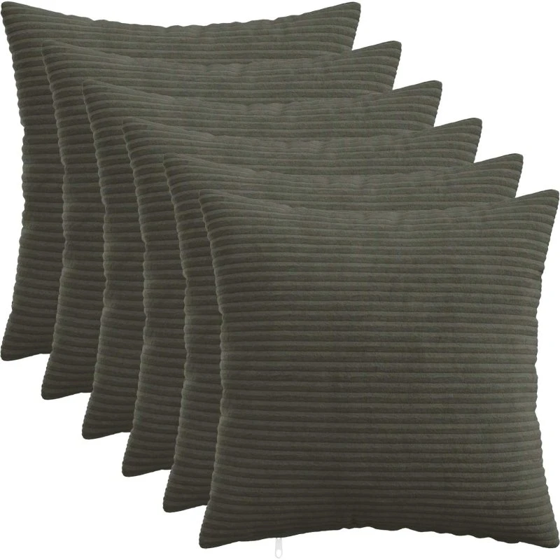 vidaXL HEERLEN Pudebetræk 6 stk. Antracit 40x40 cm Cordfløjl