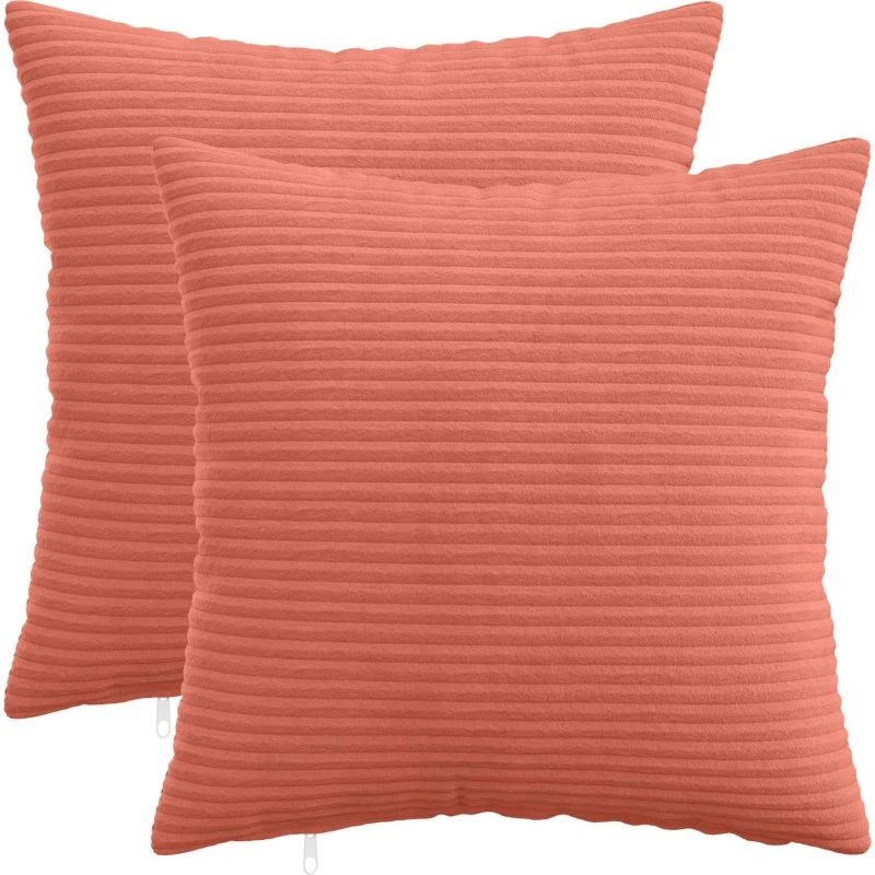 vidaXL HEERLEN Pudebetræk 2 stk. Rød orange 40x40 cm Cordfløjl