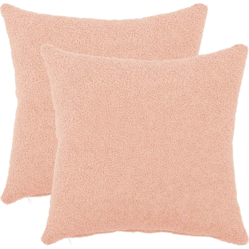 vidaXL HEERLEN Pudebetræk 2 stk. Lyserød Bouclé 35x35 cm