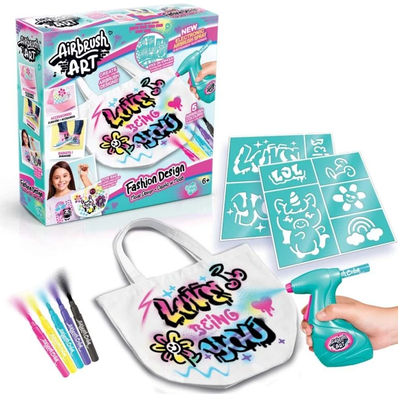 Airbrush Art Fashion Design Kit – Tekstil-sæt