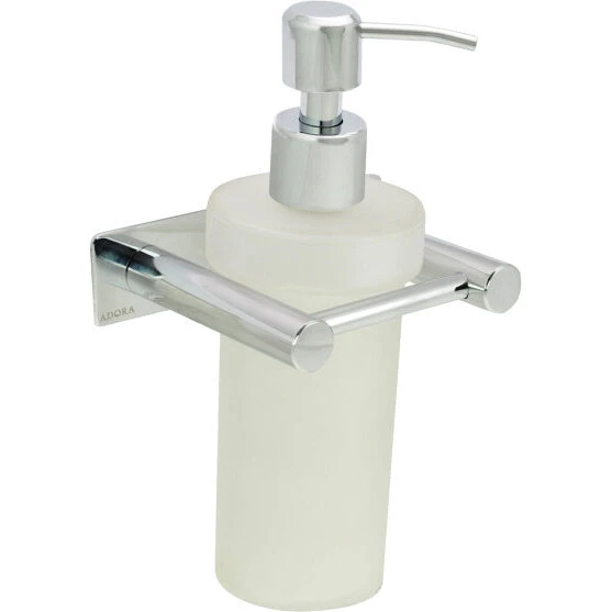 ADORA sæbedispenser med vægholder, krom (glasflaske)