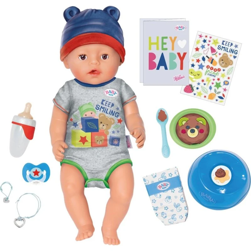 Baby Born Jonas dukke 43 cm – dreng med tilbehør