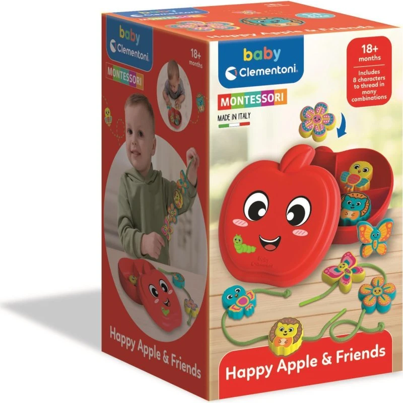 Clementoni Baby Happy Apple og Venner Snørebåndsleg (18+ mdr.)