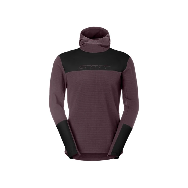 SCOTT Vertic Pro Warm Hoodie herre - Cocoa Red/Sort