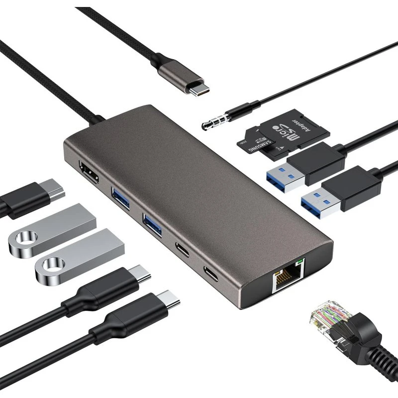 NÖRDIC 1-i-11 Dockingstation - HDMI 4K60Hz, USB 5Gbps, RJ45, PD100W