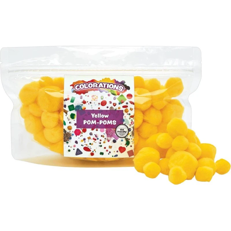 Colorations Pom Poms Gul - 100 stk.