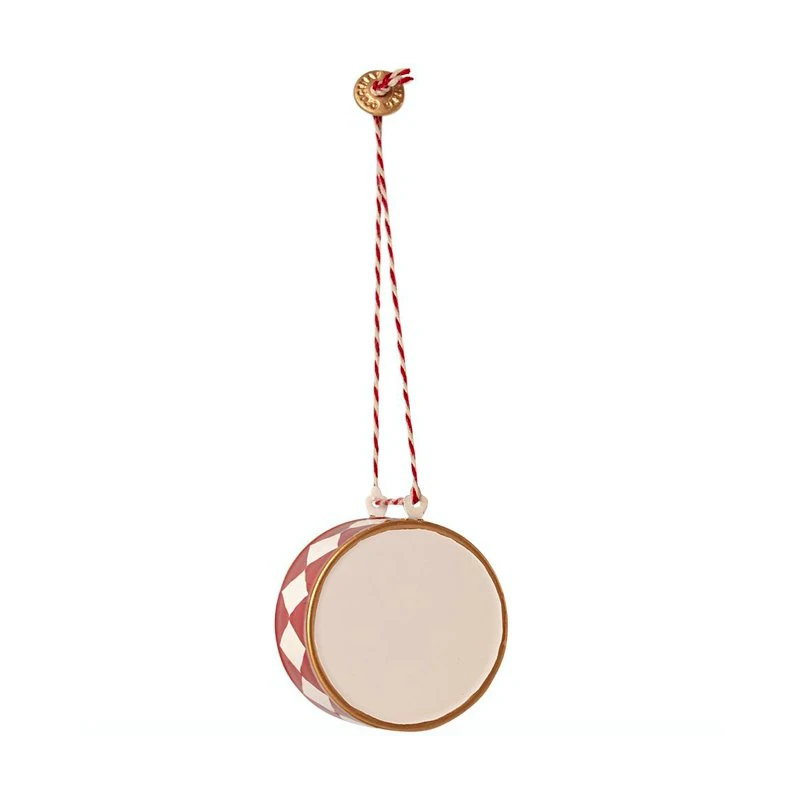 Maileg Tromme Metalornament Rød - Stor 5 cm