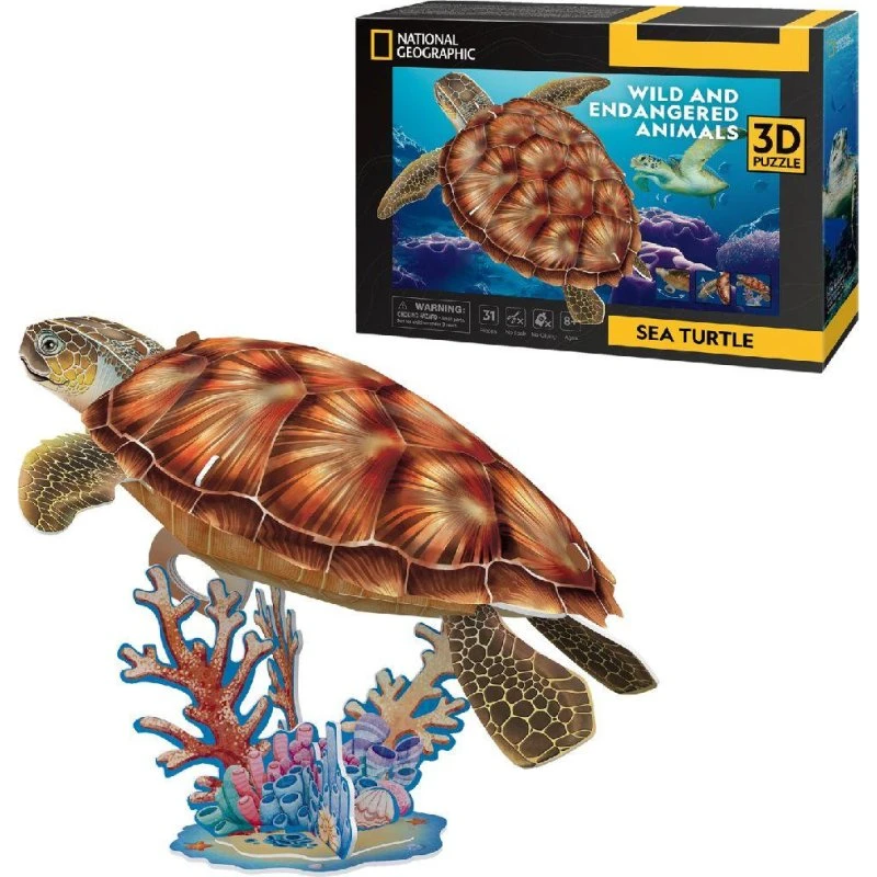 CubicFun National Geographic 3D Puslespil - Havskildpadde