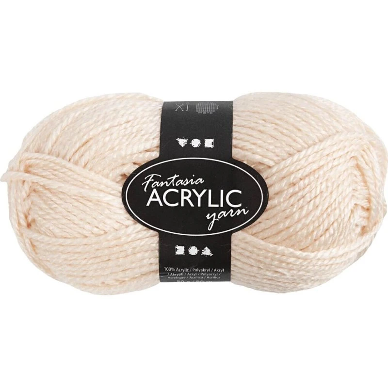 Creativ Company Fantasia Akrylgarn - Lys Pudder - 50g