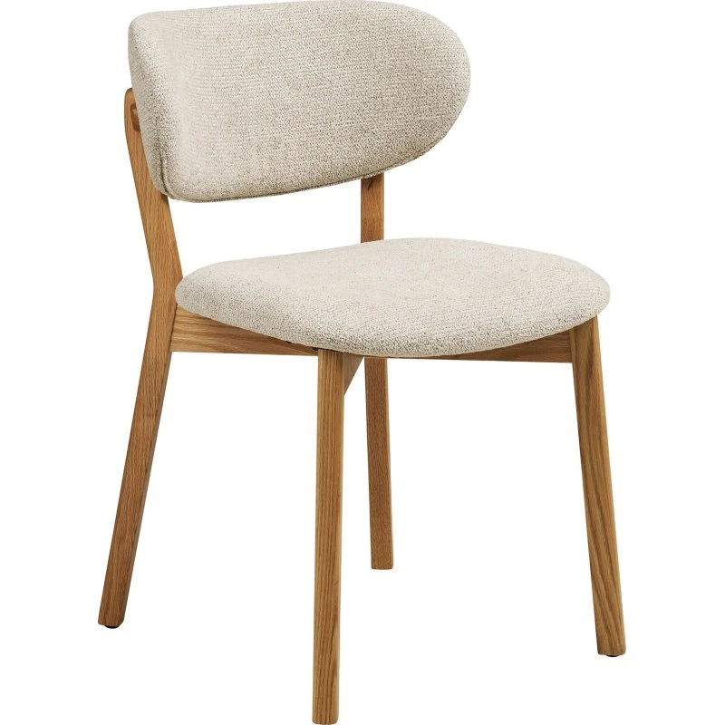 House Nordic Dunkirk Spisebordsstol i Egetræ med Beige Stof – 2 stk.