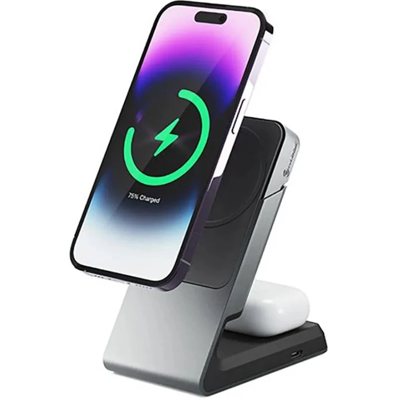 Alogic 2-i-1 MagSafe trådløs ladestation, sort