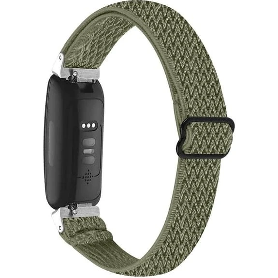 Fitbit Inspire 3 vævet nylonrem - Militærgrøn