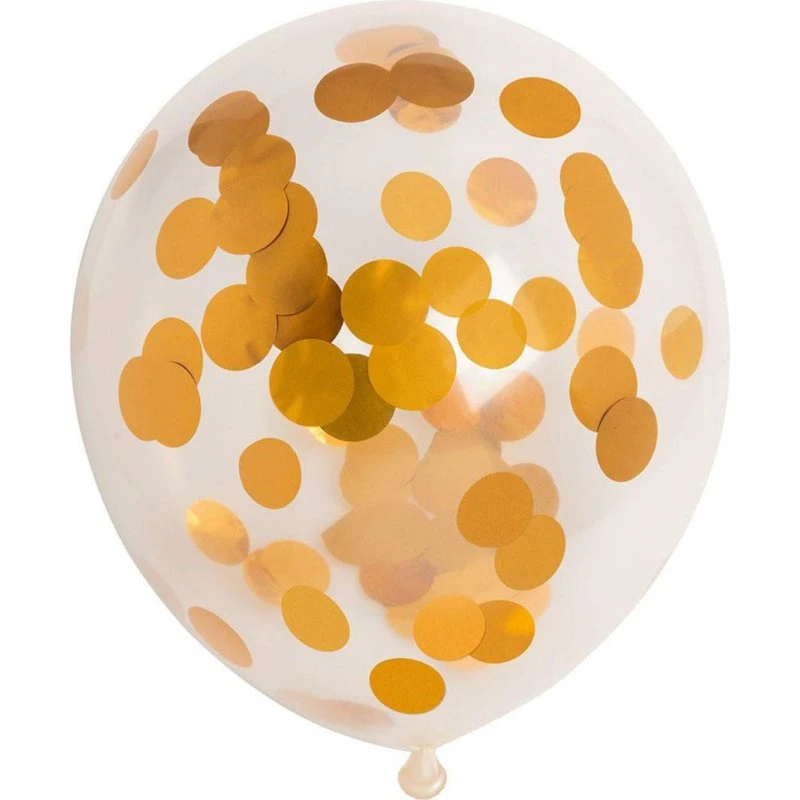Globos Konfetti Balloner Metallisk Guld 30cm - 6 stk.