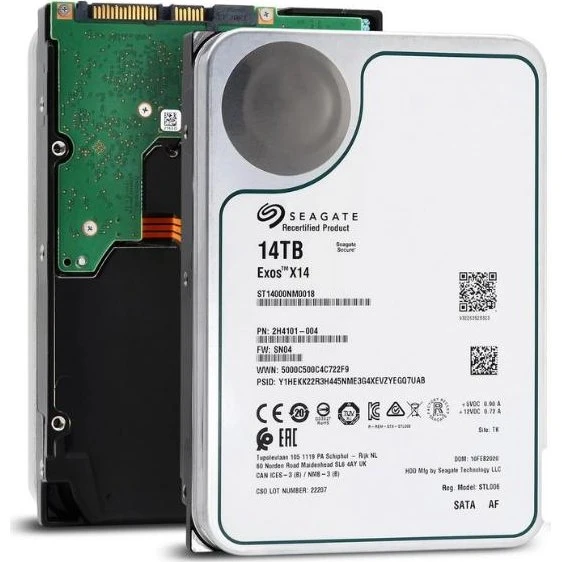 Seagate Exos X14 14TB HDD ST14000NM0018-FR - Fabriksrecertificeret