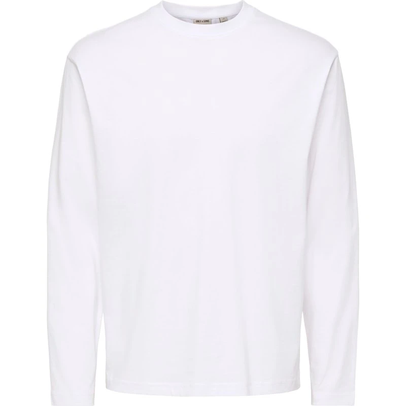 Only & Sons ONSFred hvid langærmet t-shirt